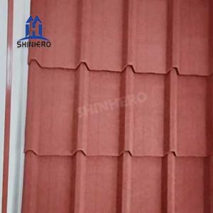 HIGH QUALITY VILLA ROOF DESIGN MODERN COLORED STONE COATED STEEL ROOFING TILES TRAPEZOIDAL WAVE TILE